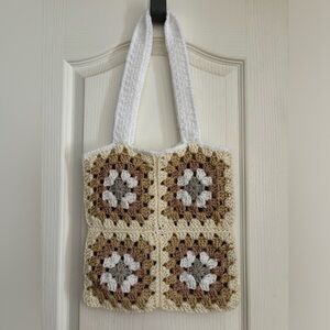 New Handmade Crochet Granny Square Tote Bag, Market Bag, Boho Bag, Great Quality
